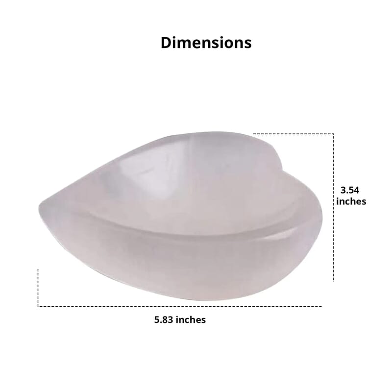 White Selenite Crystal Bowl Heart