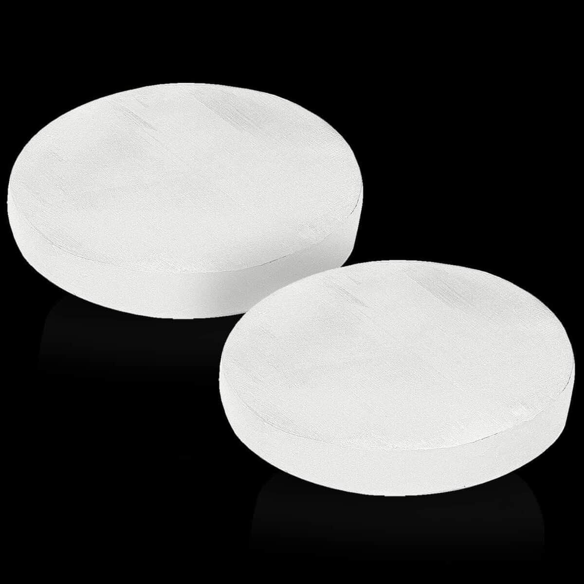 Pack of 2 White Selenite Charging Plate For Crystal Cleaning and Reenergizing, Ideal For Home And Office Decor Crystal Charging Meditation 4-6 inch image number 0