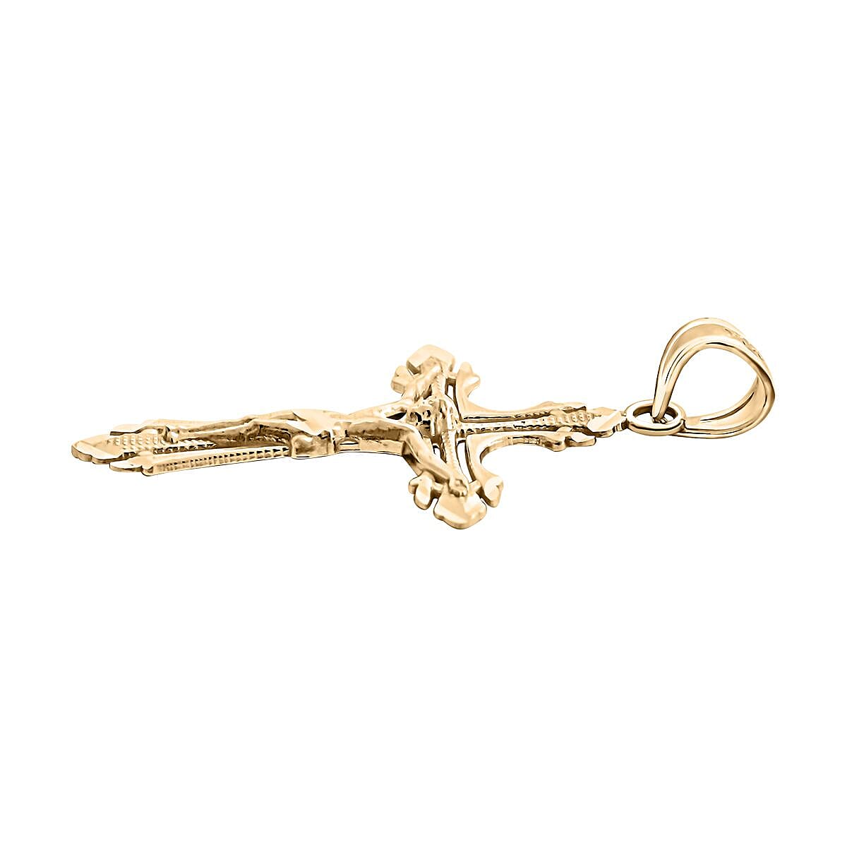 Made In America 10K Yellow Gold Crucifix Pendant 0.80 Grams image number 3