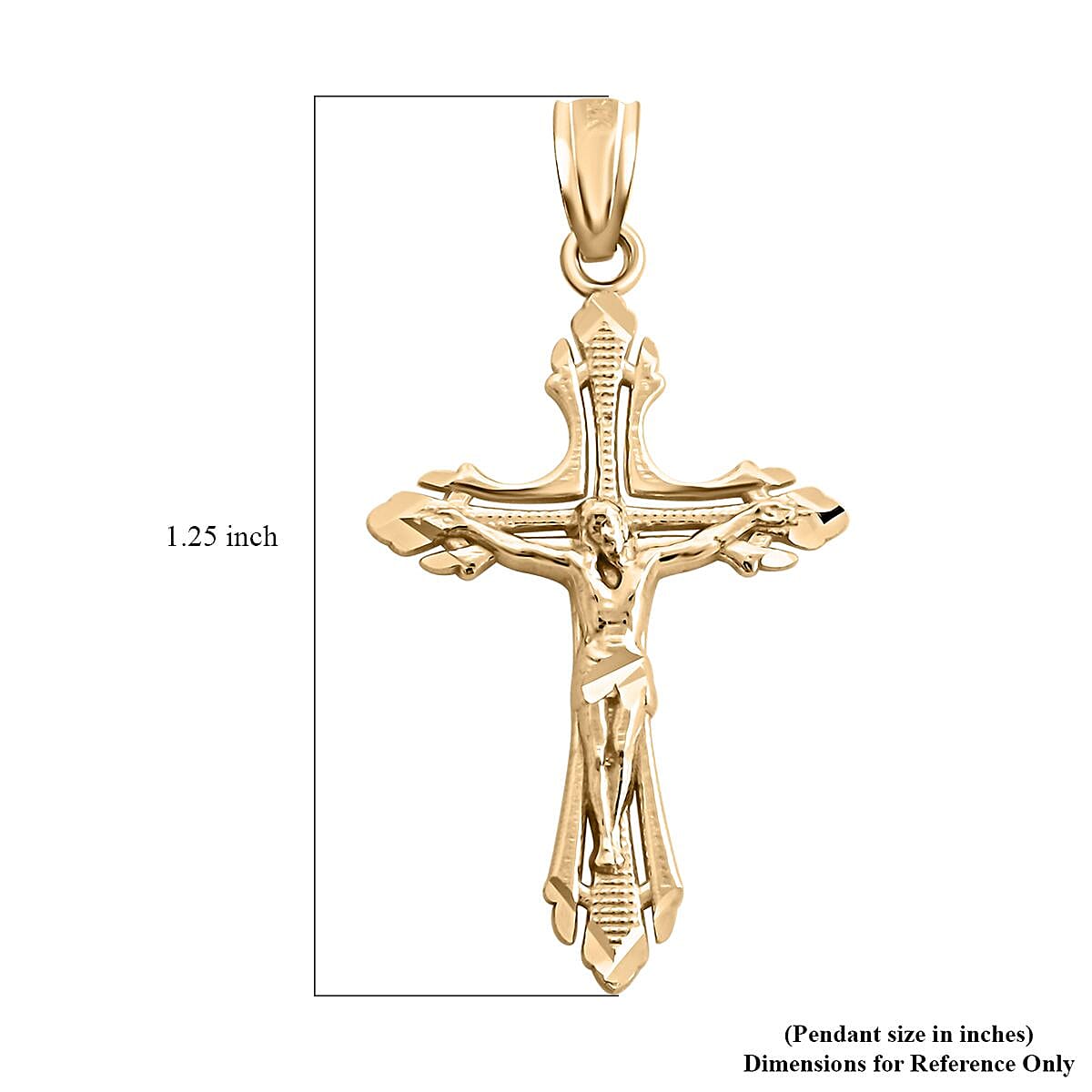 Made In America 10K Yellow Gold Crucifix Pendant 0.80 Grams image number 4