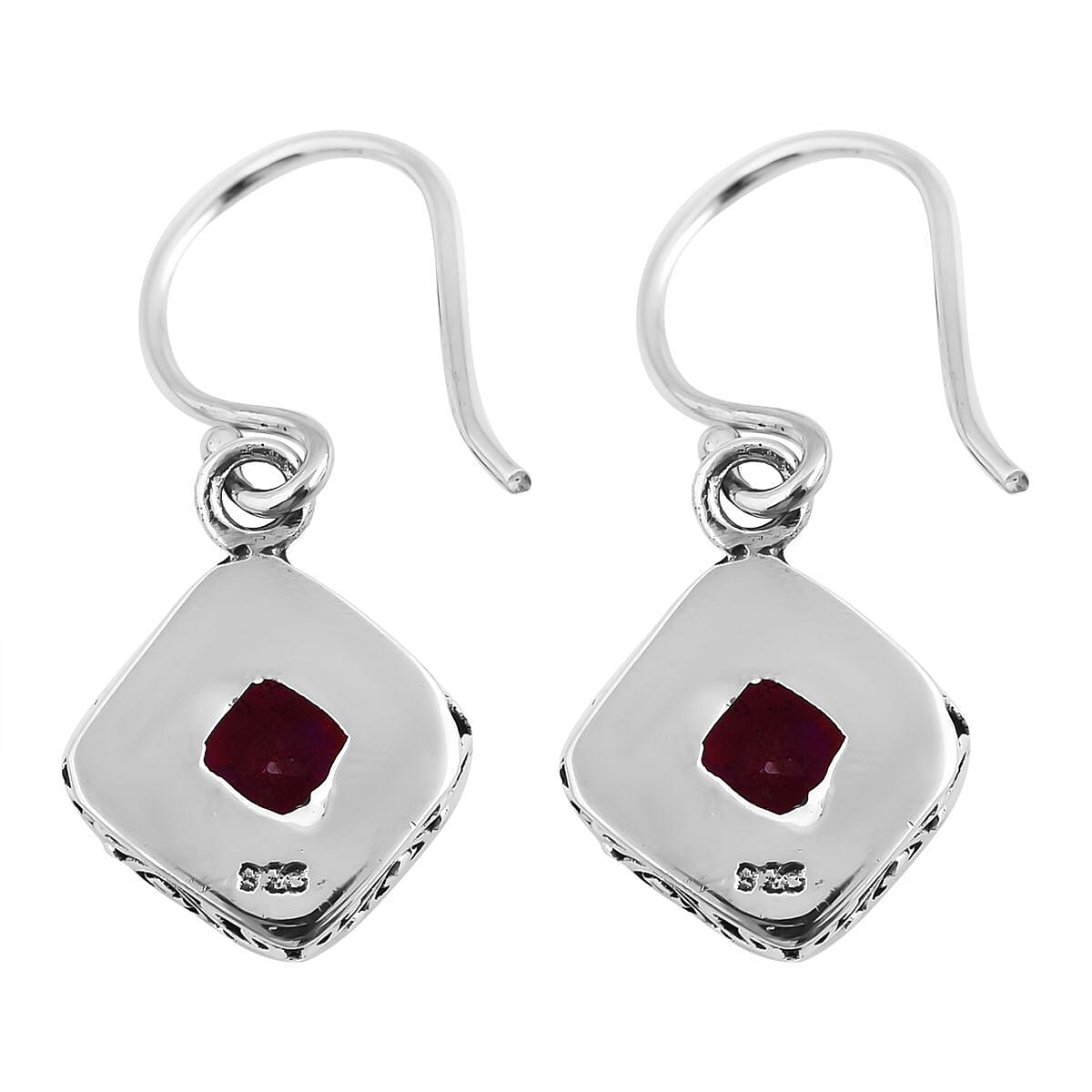 Bali Legacy Volcanic Quartz (Triplet) 5.35 ctw Dangle Earrings in Sterling Silver