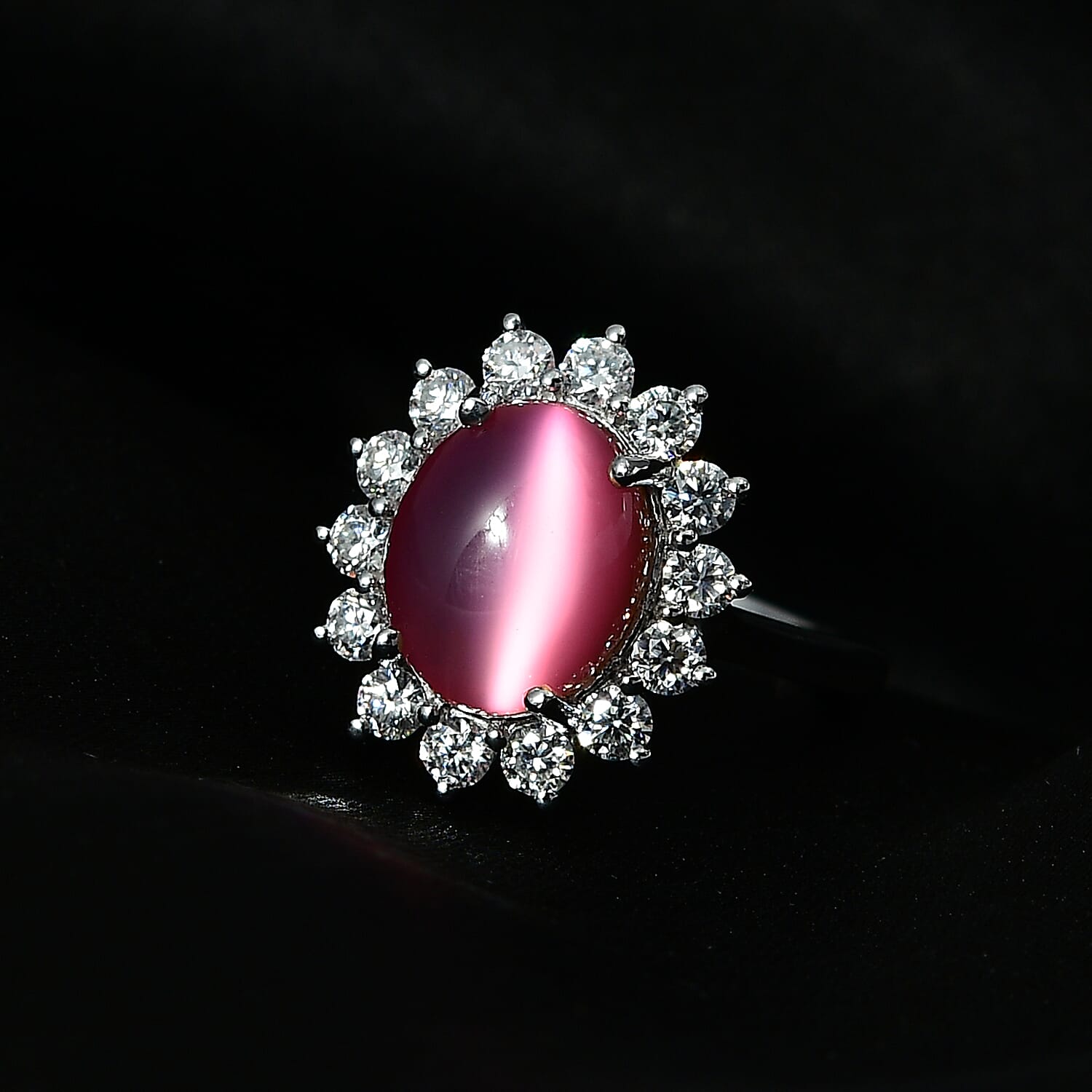 Buy Flamingo Moonstone and Moissanite 4.25 ctw Sunburst Ring