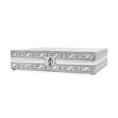 Handcrafted Aluminium Elephant Wisdom Embossed Jewelry Box