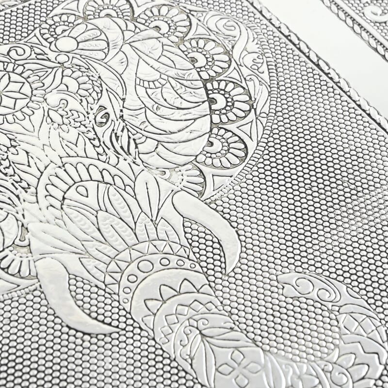 Handcrafted Aluminium Elephant Wisdom Embossed Jewelry Box
