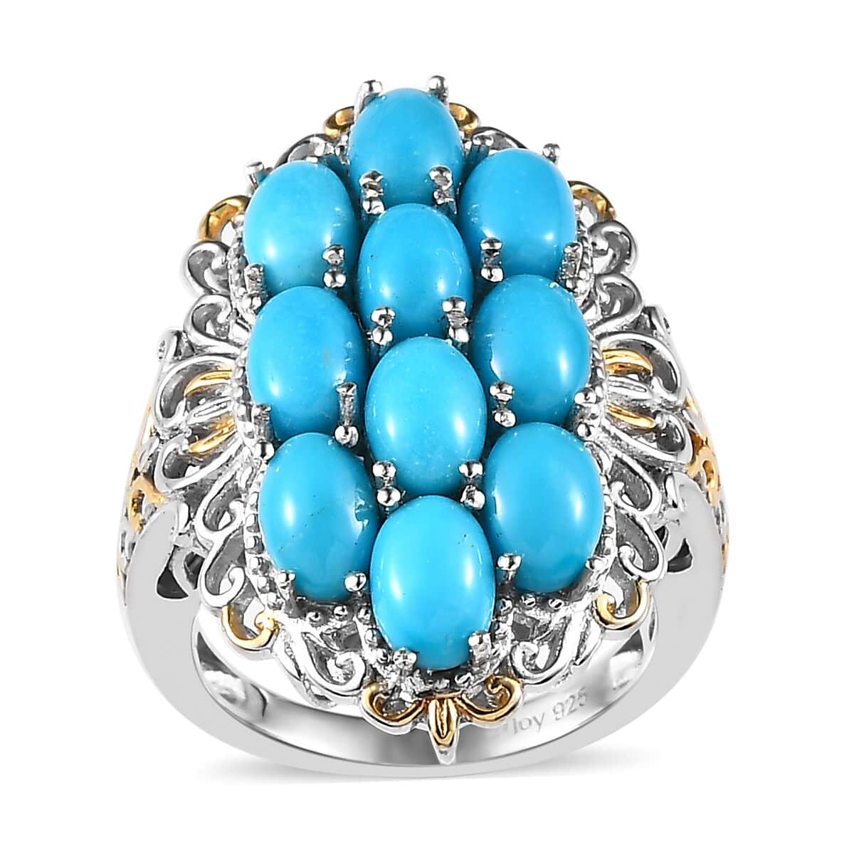Buy Sleeping Beauty Turquoise Ring in Vermeil YG and Platinum Over