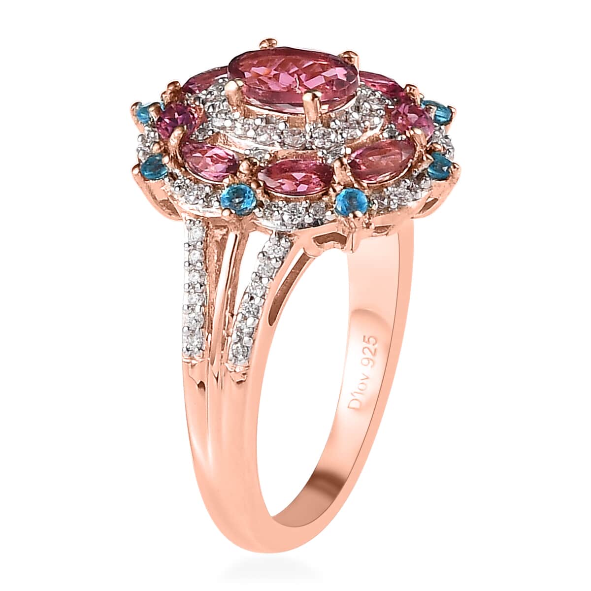 konkanok shopSize 6-10 Wedding Ring Crystal Women Silver Pink Rings  Tourmaline Jewelry (6)