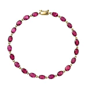 Certified & Appraised Luxoro 14K Yellow Gold AAA Ouro Fino Rubellite Bracelet (7.25 In) 8.10 ctw