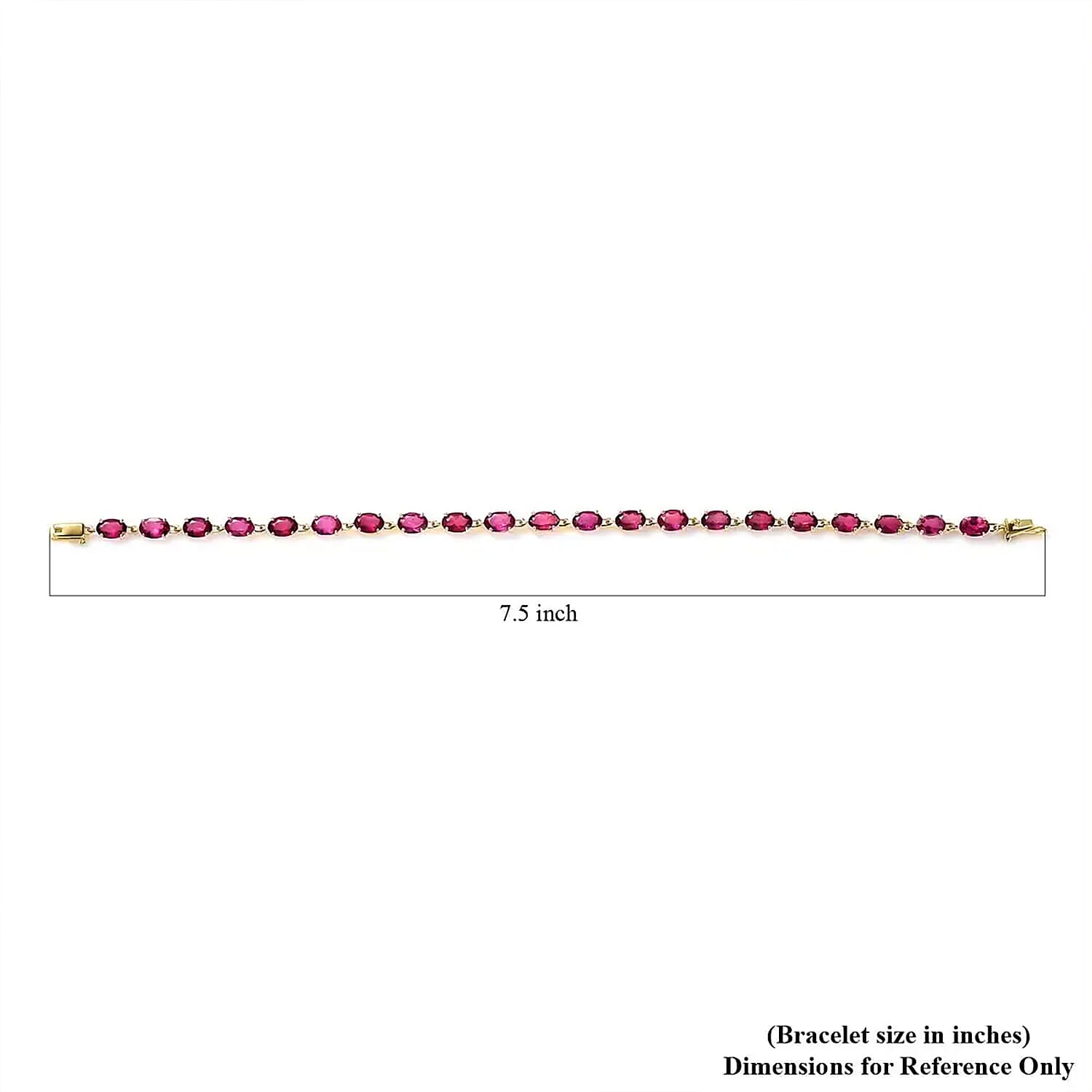 Certified & Appraised Luxoro AAA Ouro Fino Rubellite 8.10 ctw Bracelet in 14K Yellow Gold (7.25 In)