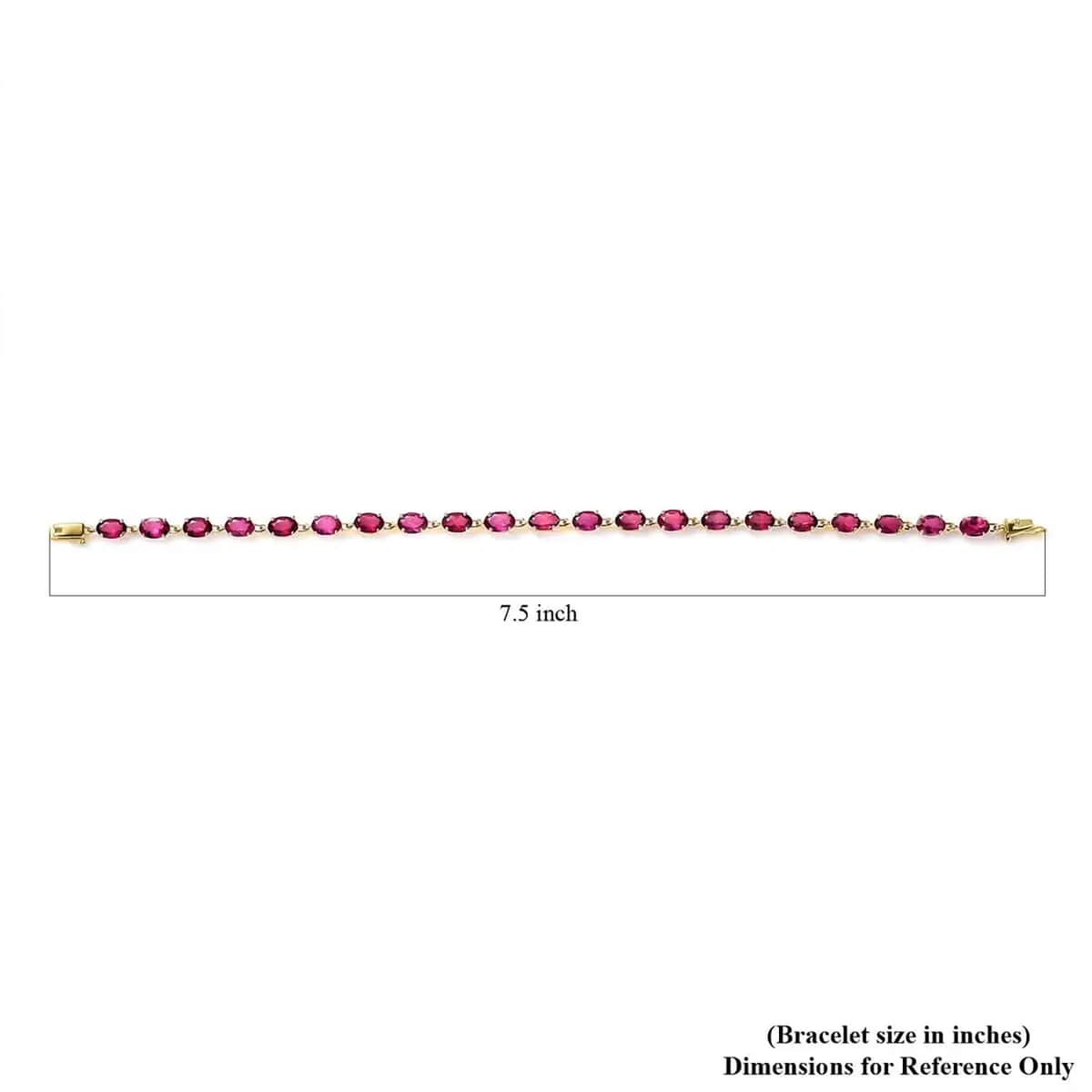 Certified & Appraised Luxoro AAA Ouro Fino Rubellite 8.10 ctw Bracelet in 14K Yellow Gold (7.25 In) image number 6