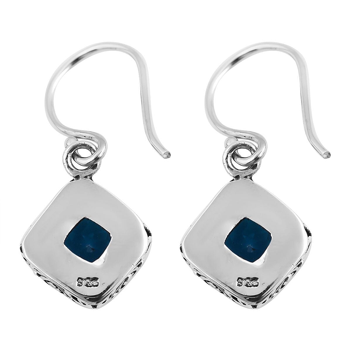 Bali Legacy Caribbean Quartz (Triplet) 5.10 ctw Dangle Earrings in Sterling Silver image number 4