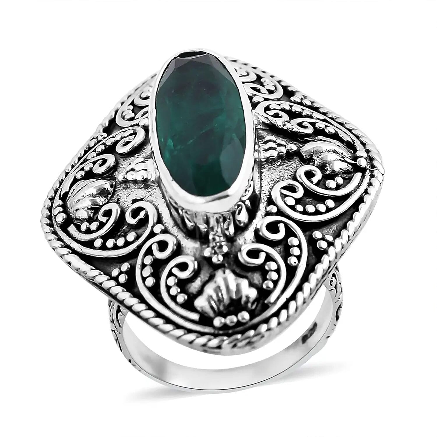 Buy Bali Legacy Emeraldine Quartz (Triplet) 6.75 ctw Ring in