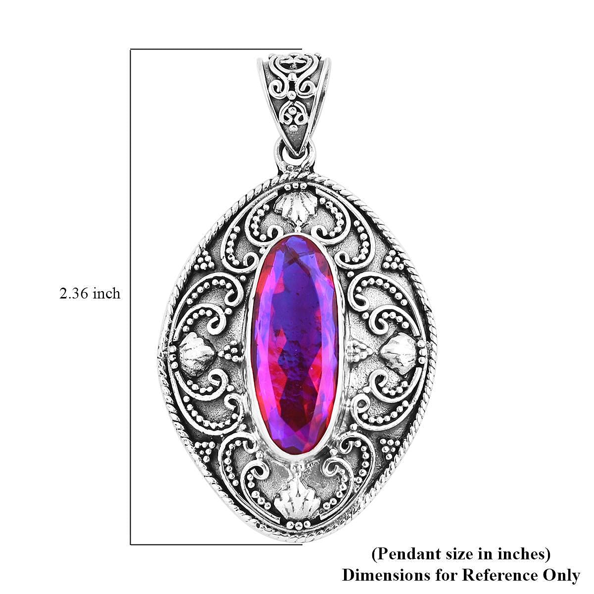 Bali Legacy Volcanic Quartz (Triplet) Pendant in Sterling Silver 12.75 ctw image number 5