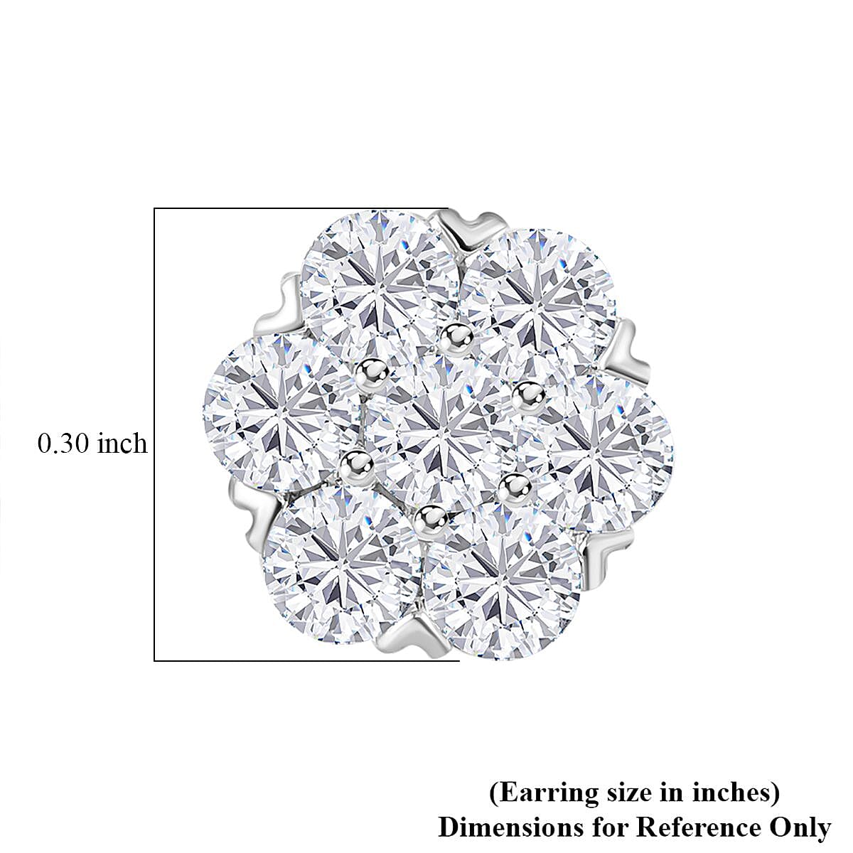 Moissanite Stud Earrings in Rhodium Over Sterling Silver 1.10 ctw image number 4