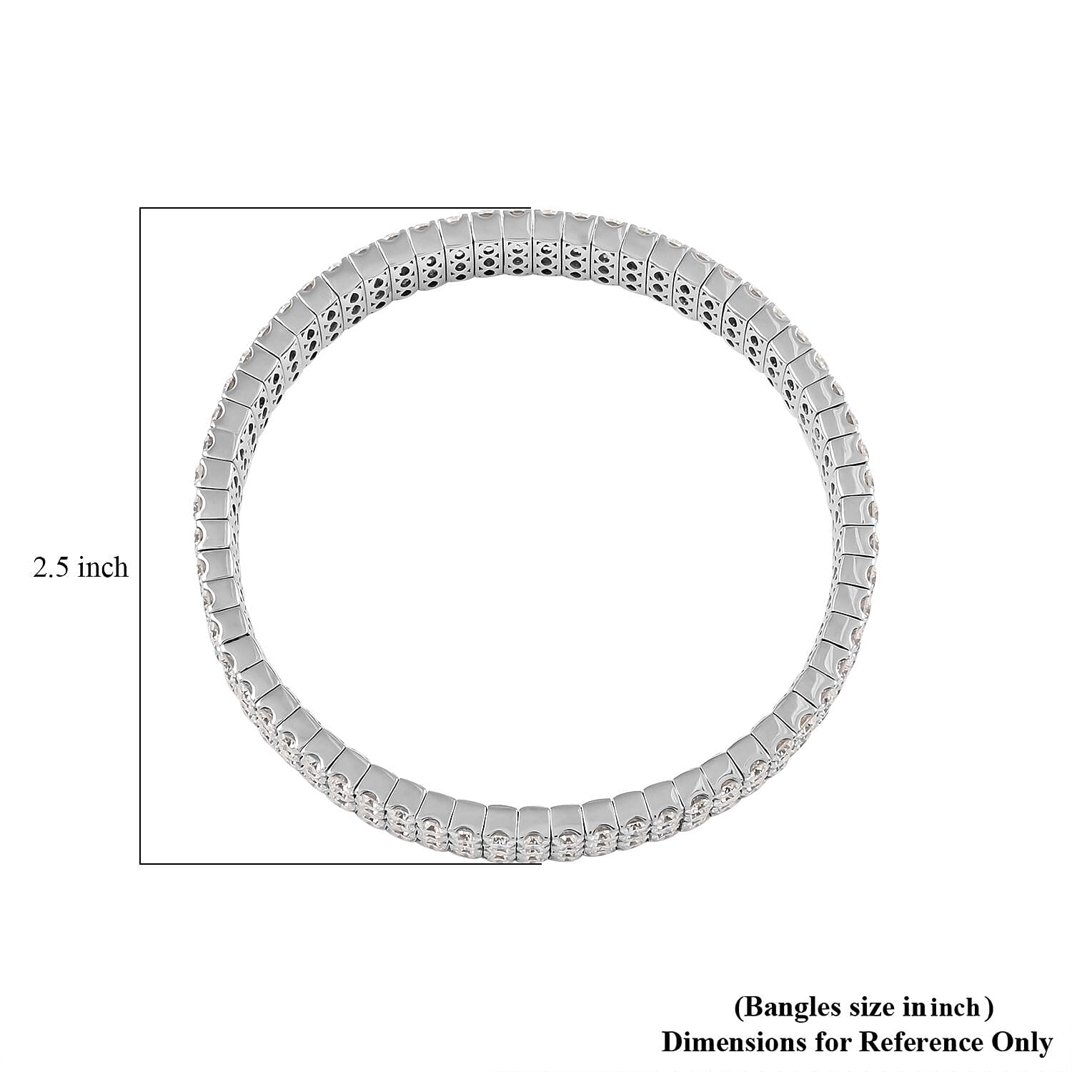 Moissanite 3 Row Bracelet in Rhodium Over Sterling Silver (7.00 In) 18.15 ctw