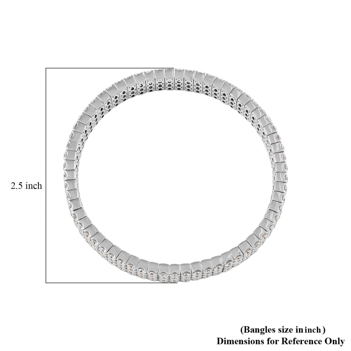 Moissanite 3 Row Bracelet in Rhodium Over Sterling Silver (7.50 In) 18.15 ctw image number 4