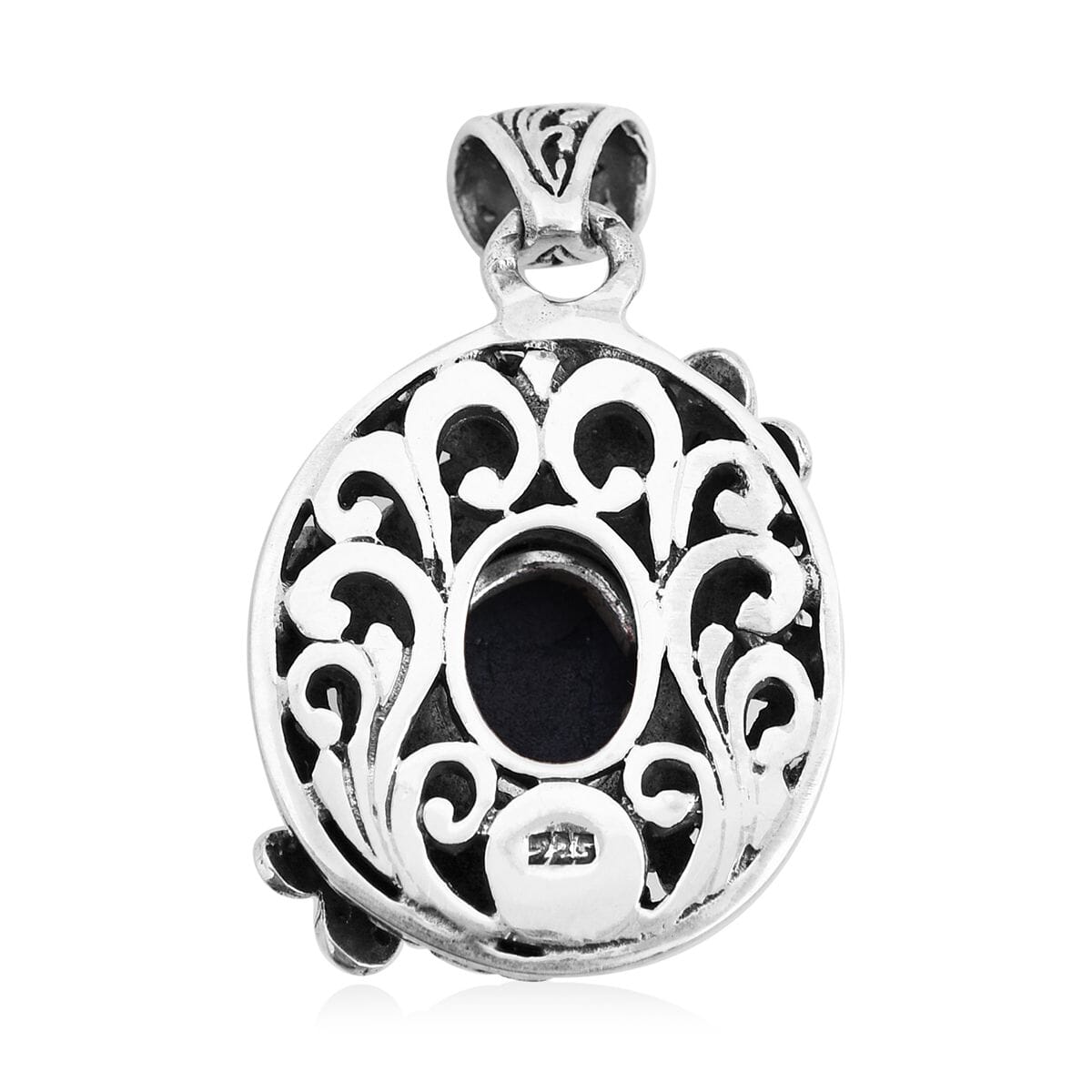Bali Legacy Blue Star Sapphire (DF) Dragonfly Pendant in Sterling Silver 6.40 ctw image number 4