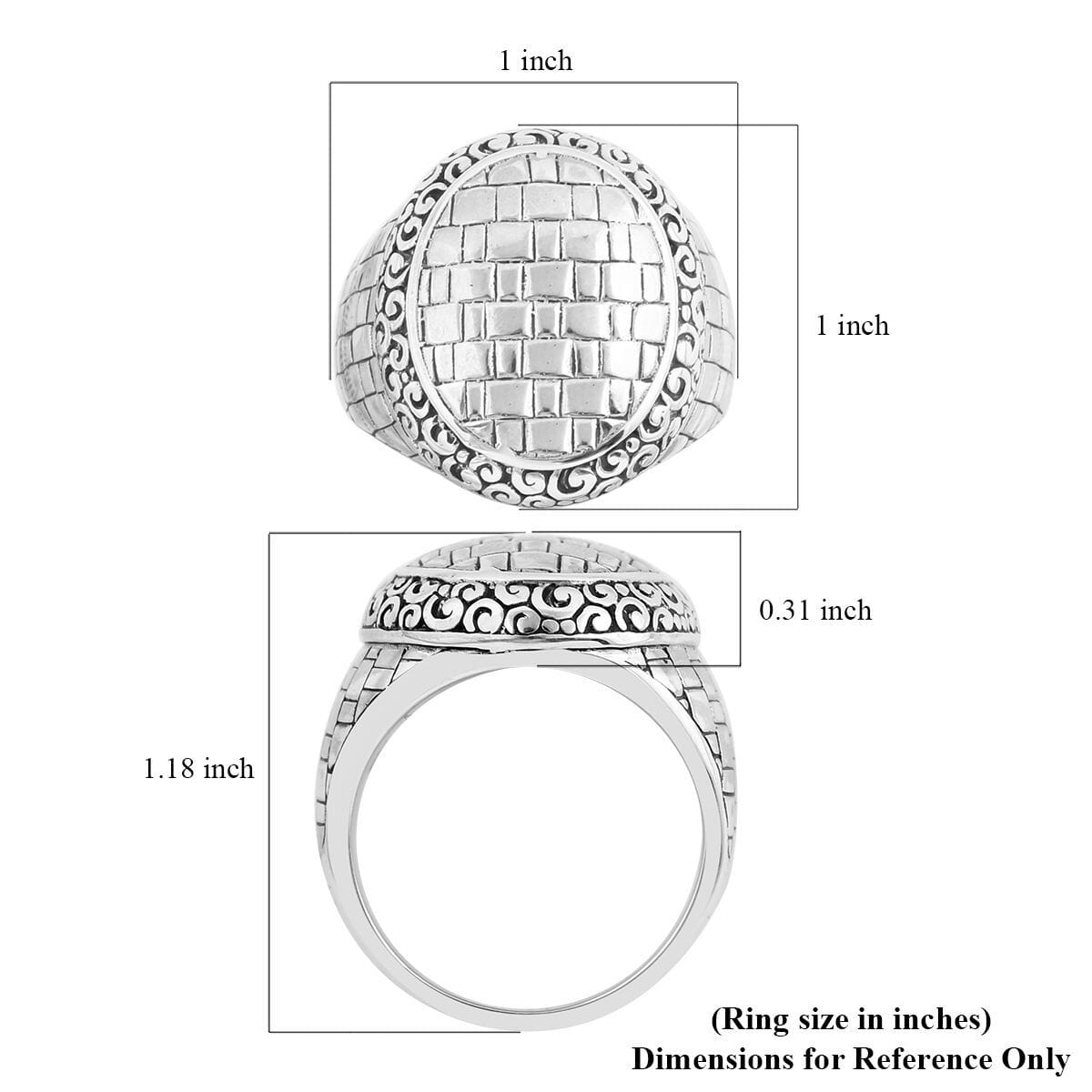 Bali Legacy Sterling Silver Men's Ring (Size 11.0) 12.20 Grams image number 5