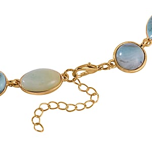Multi Color Amazonite 160.00 ctw Necklace 18-20 Inches in Goldtone