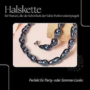 Tahitian Color Shell Pearl Necklace in Stainless Steel 20 Inches