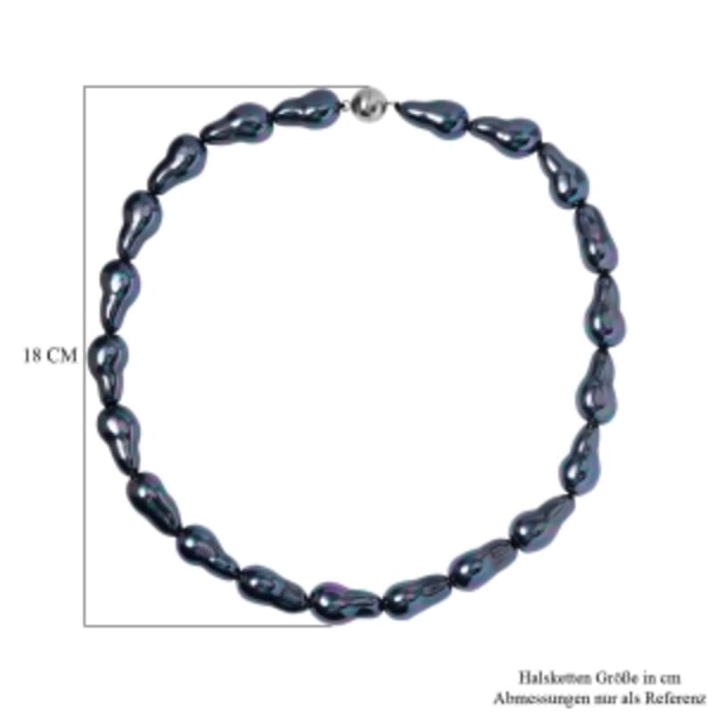 Tahitian Color Shell Pearl Necklace in Stainless Steel 20 Inches
