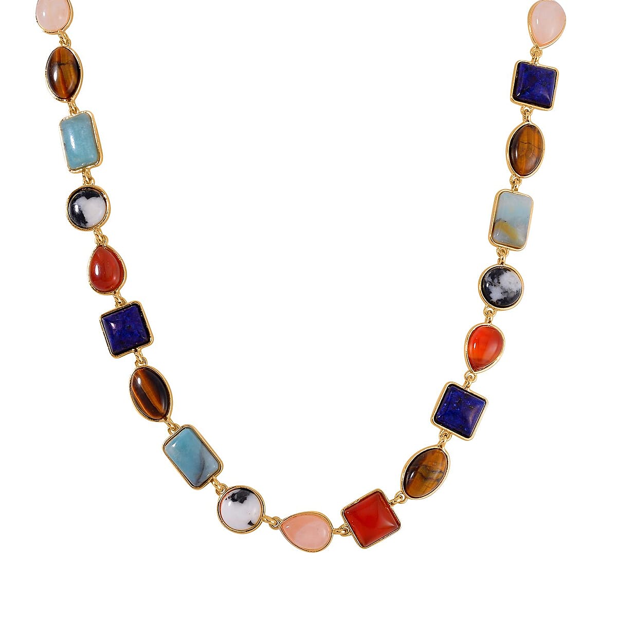 Multi Gemstone 160.00 ctw Necklace 18-20 Inches in Goldtone image number 2
