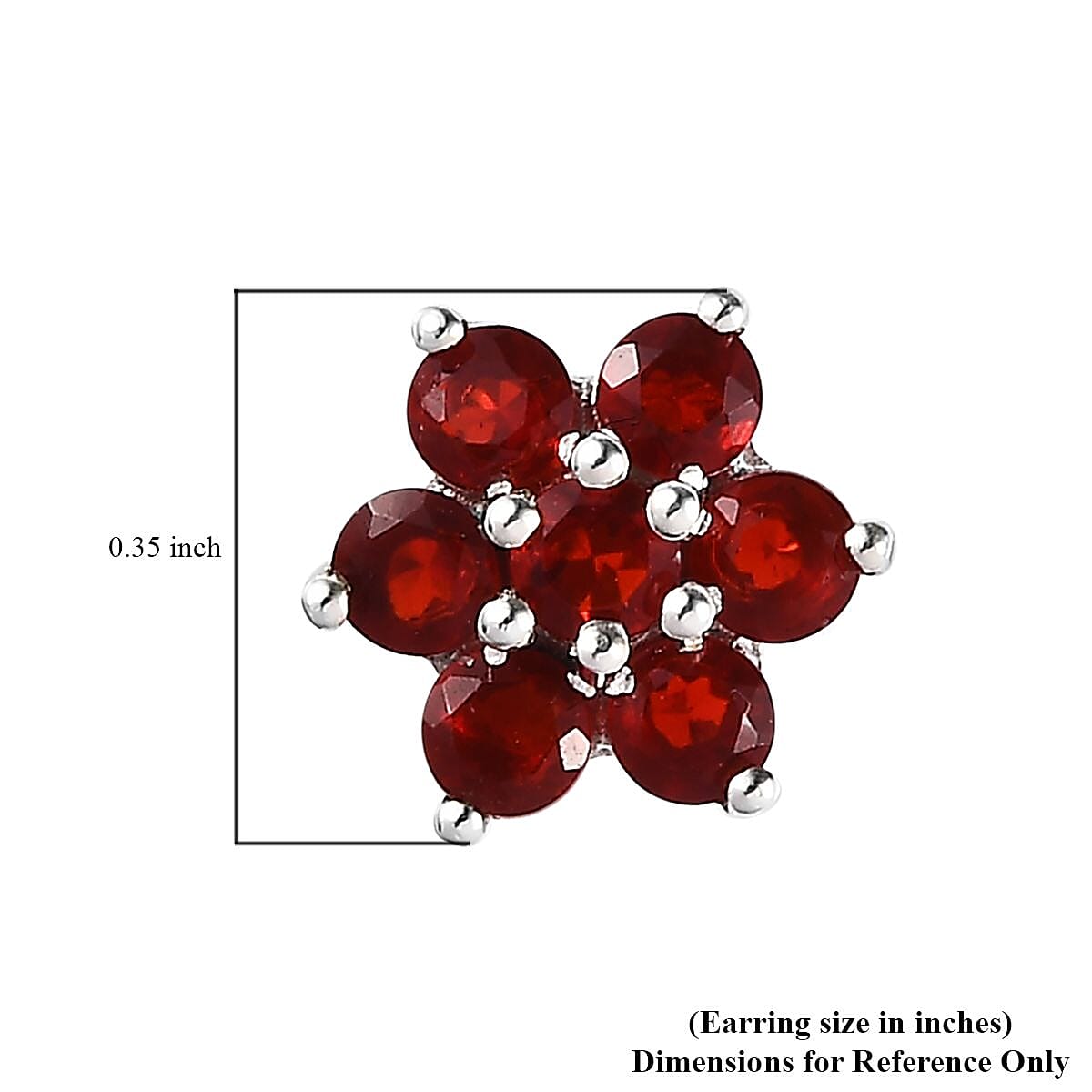 Mexican Cherry Fire Opal Floral Stud Earrings in Platinum Over Sterling Silver 1.25 ctw image number 4