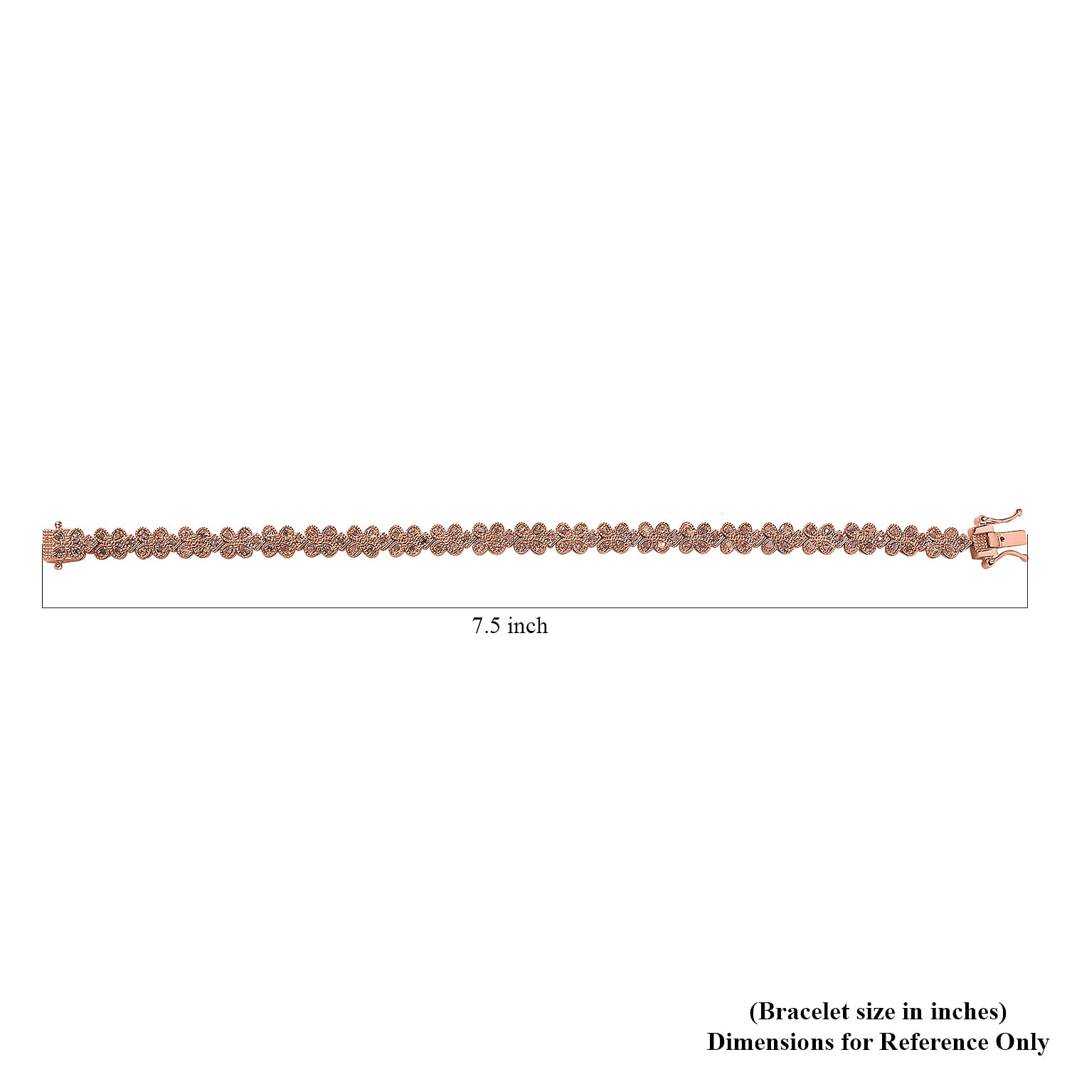 Uncut Natural Pink Diamond Floral Bracelet in Vermeil Rose Gold Over Sterling Silver (7.50 In) 1.00 ctw