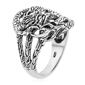 Bali Legacy Dragon Ring in Sterling Silver (Size 10.0) 6.75 Grams