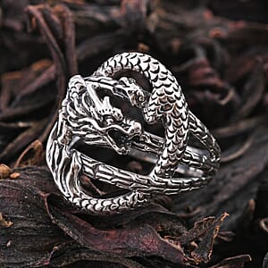 Bali Legacy Dragon Ring in Sterling Silver (Size 7.0) 6.75 Grams