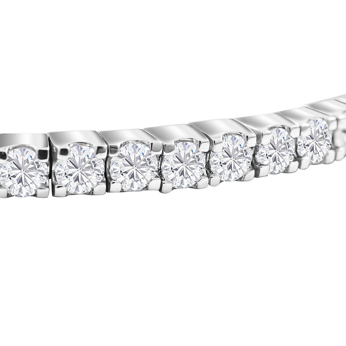 Moissanite Bracelet in Rhodium Over Sterling Silver (7.50 In) 5.60 ctw image number 2