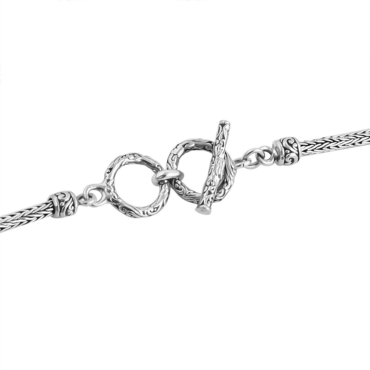 Bali Legacy Sterling Silver Flower Necklace 22-23 Inches 26.50 Grams image number 4