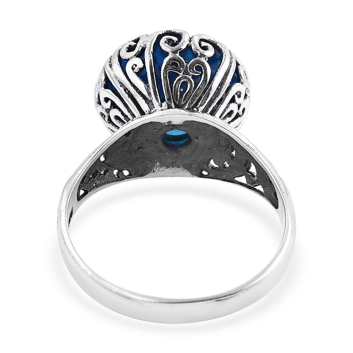 Bali Legacy Caribbean Quartz (Triplet) Ring in Sterling Silver (Size 10.0) 6.25 ctw