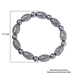 Terahertz 103.25 ctw Beaded and Carved Barrel Stretch Bracelet