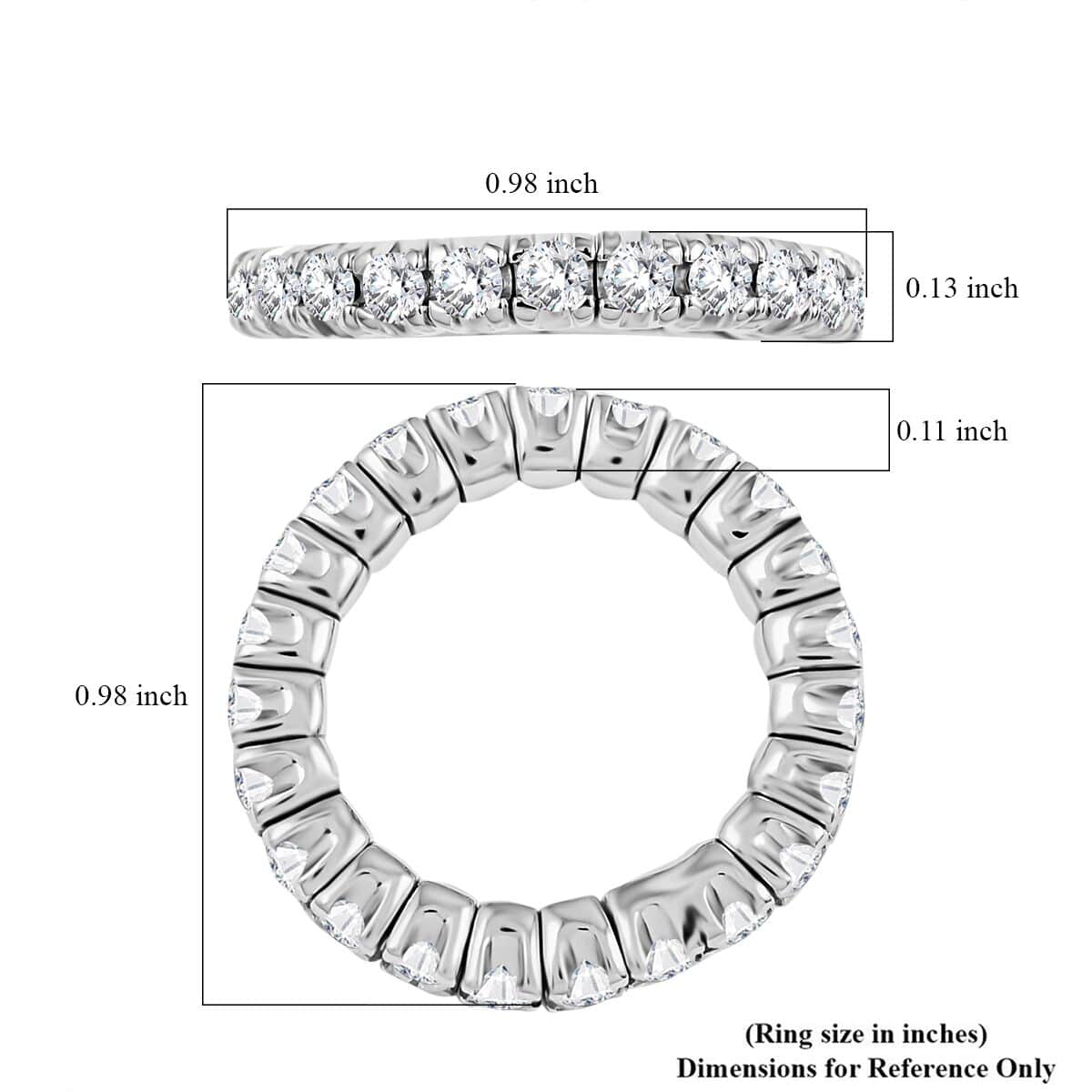 Moissanite Eternity Band Ring in Rhodium Over Sterling Silver 2.25 ctw image number 4