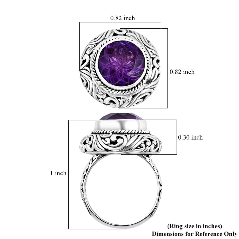 Bali Legacy African Amethyst Ring in Sterling Silver (Size 10.0) 6.00 ctw