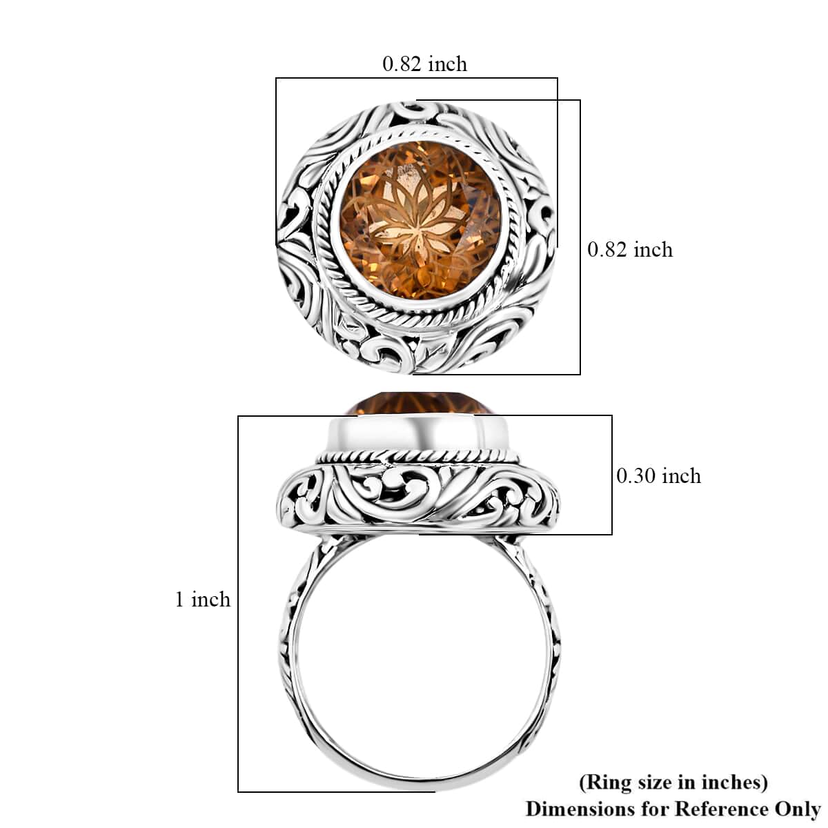 Bali Legacy Brazilian Citrine 6.50 ctw Ring in Sterling Silver (Size 11.0) image number 5