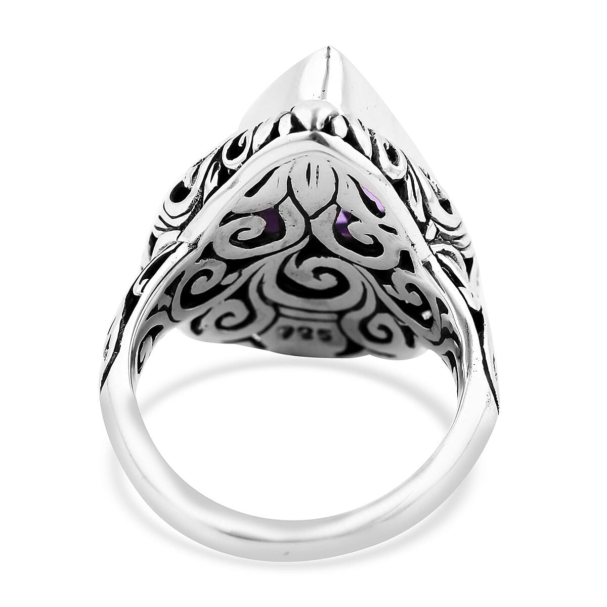 Doorbuster Bali Legacy Amethyst Ring in Sterling Silver (Size 10.0) 8.75 ctw image number 4