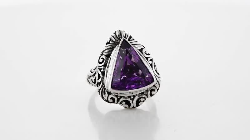 Doorbuster Bali Legacy Amethyst Ring in Sterling Silver (Size 10.0) 8.75 ctw
