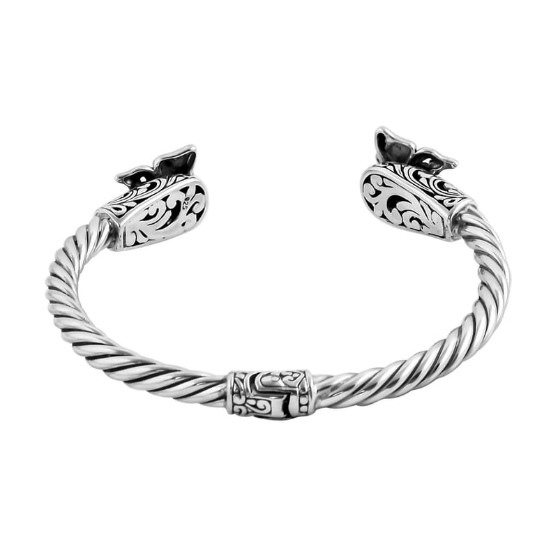 Bali Legacy Abalone Shell Butterfly Cuff Bracelet in Sterling Silver (6.50 In)