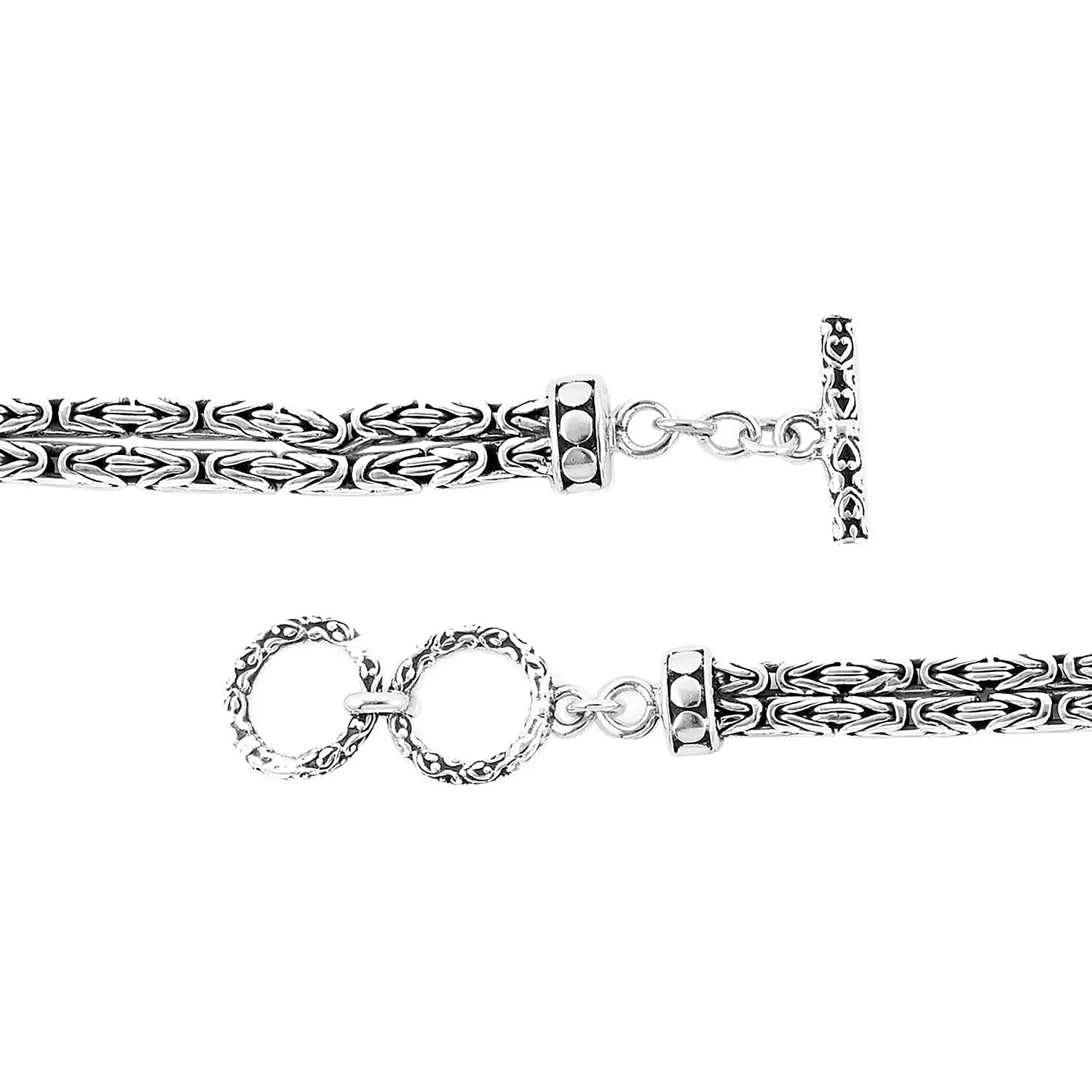 Doorbuster Bali Legacy Sterling Silver Elephant Bracelet (7.25 In) (23.85 g)