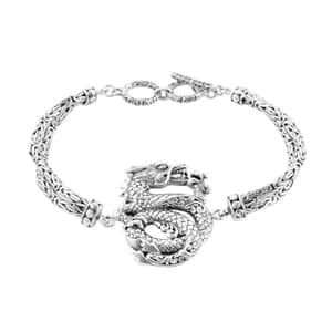 Bali Legacy Sterling Silver Dragon Bracelet (7.25-8.0In) 23.50 Grams