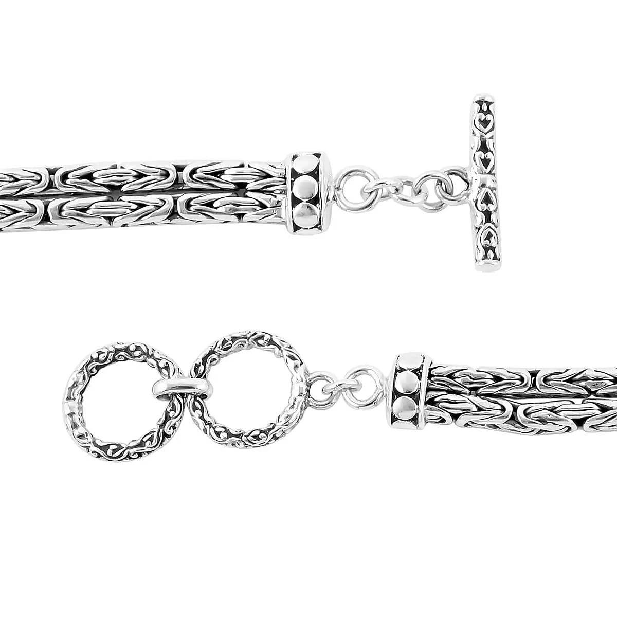 Bali Legacy Sterling Silver Dragon Bracelet (7.25-8.0In) 23.50 Grams image number 5