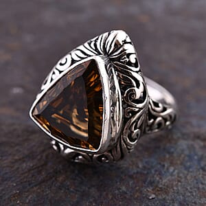 Bali Legacy Brazilian Citrine Ring in Sterling Silver (Size 9.0) 9.35 ctw
