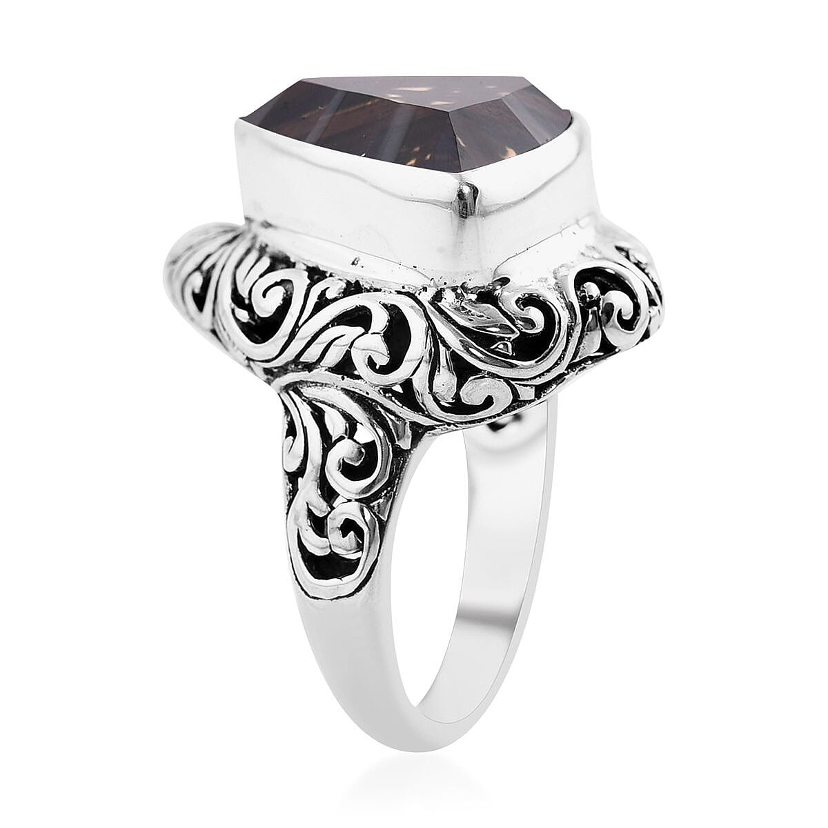 Bali Legacy Brazilian Citrine Ring in Sterling Silver (Size 9.0) 9.35 ctw image number 3