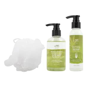 Hemp + Spirulina Fresh Body Set (Shower Gel, Body Lotion & Luffa)