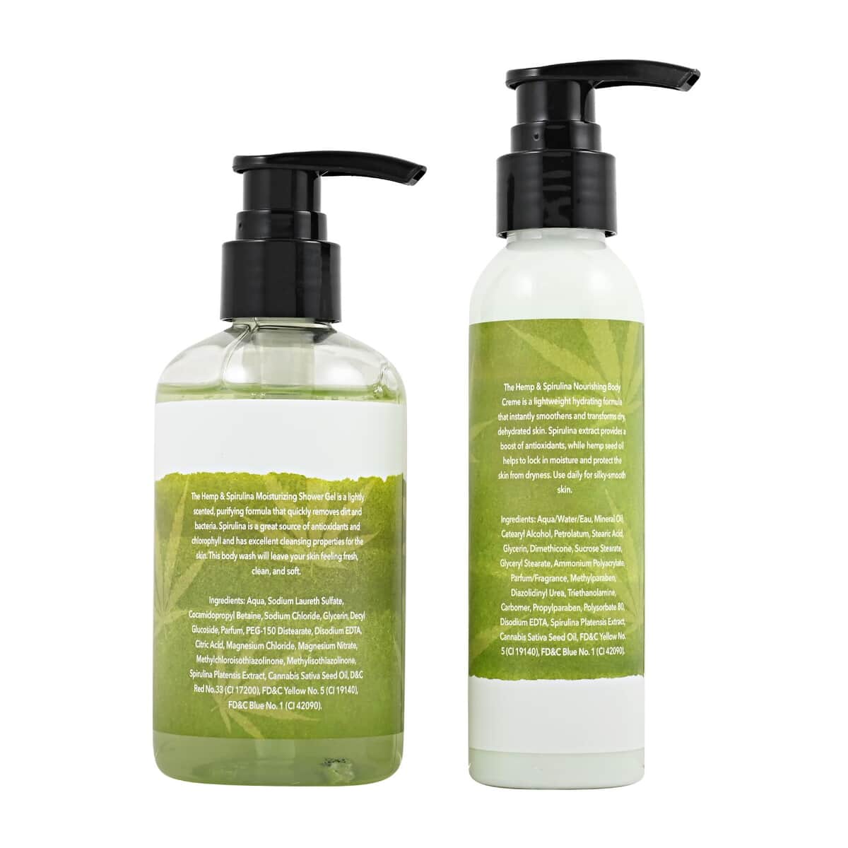 Hemp + Spirulina Fresh Body Set (Shower Gel, Body Lotion & Luffa) image number 3