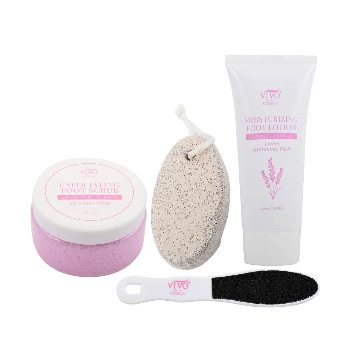 Lavender Extract Infused Exfoliating & Moisturizing Foot Set (Scrub, Lotion, Pumice Stone, & File) image number 0