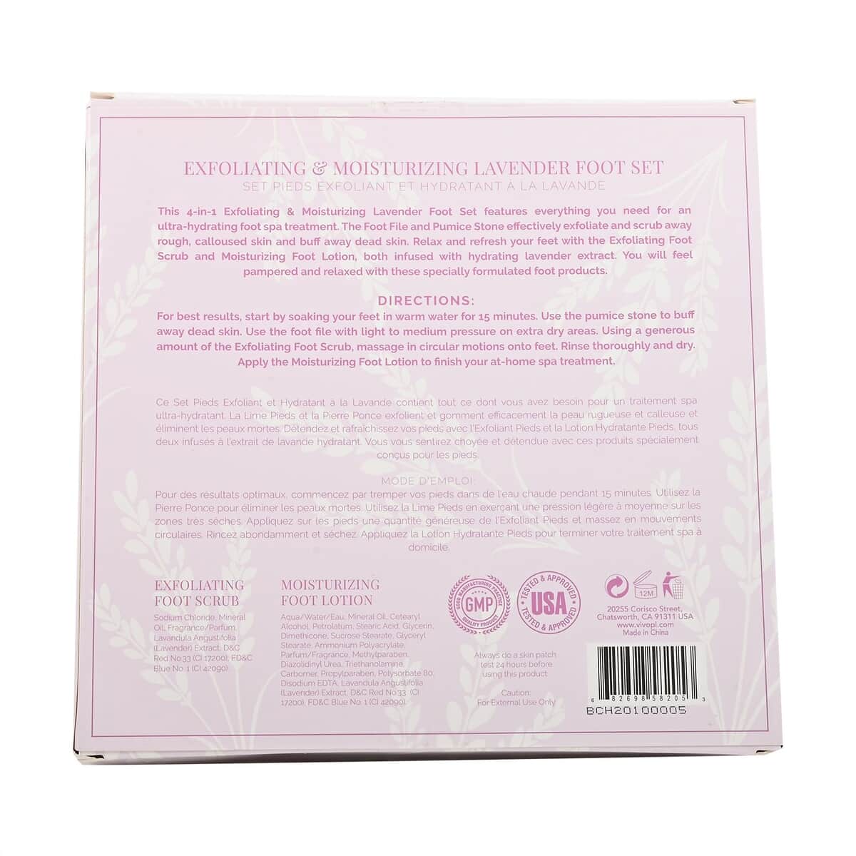 Lavender Extract Infused Exfoliating & Moisturizing Foot Set (Scrub, Lotion, Pumice Stone, & File) image number 6