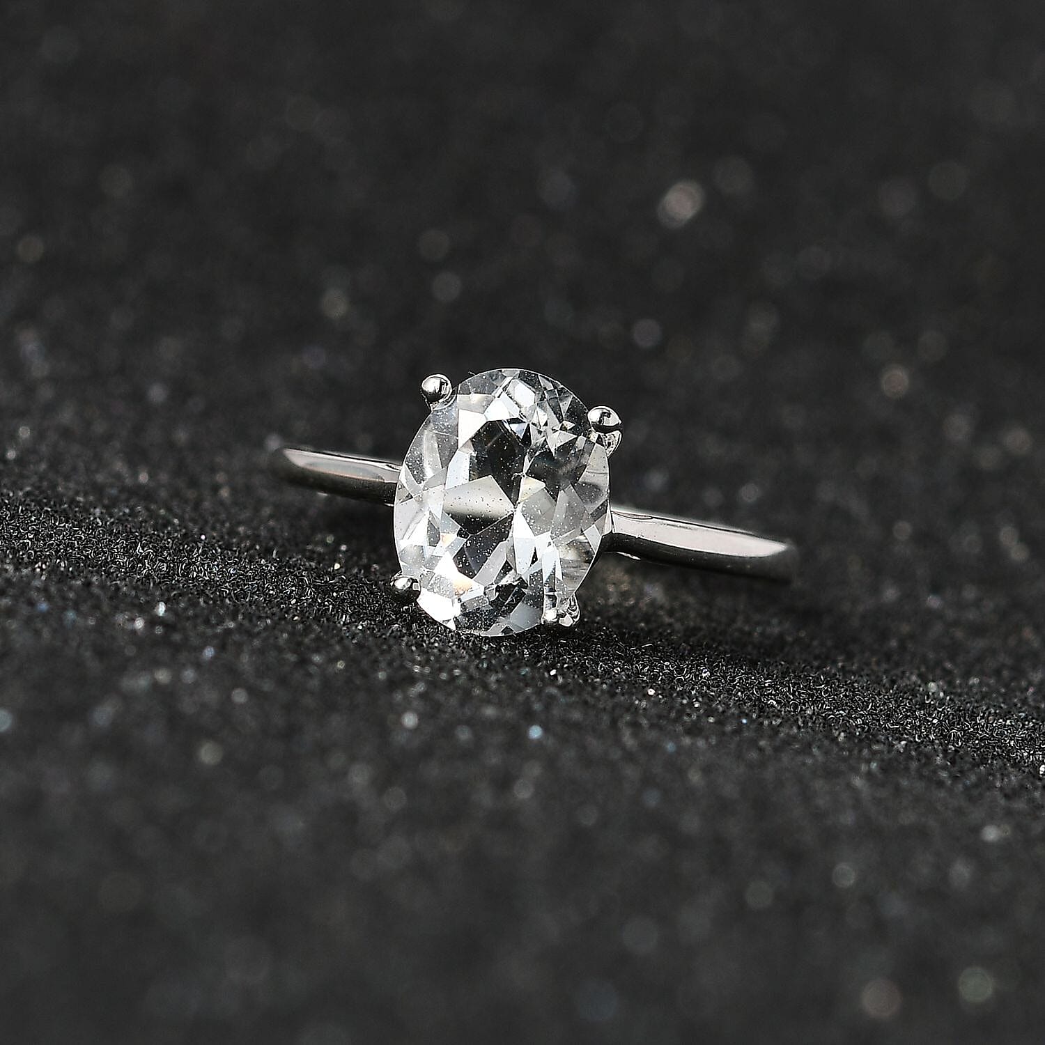 White Topaz Solitaire Ring in Sterling Silver (Size 10.0) 2.15 ctw