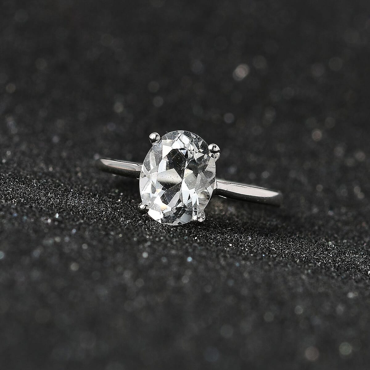 White Topaz Solitaire Ring in Sterling Silver (Size 10.0) 2.15 ctw image number 1